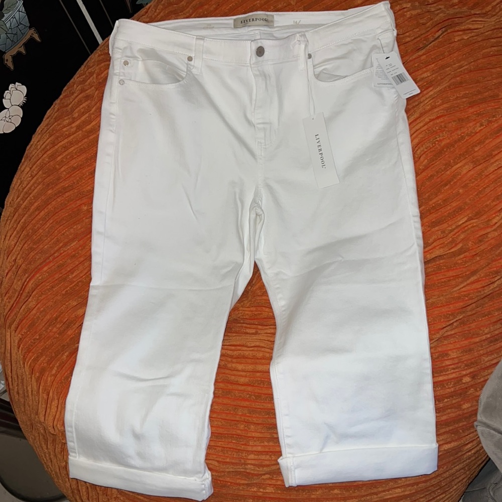 Liverpool White Cropped Jeans Size 16/33